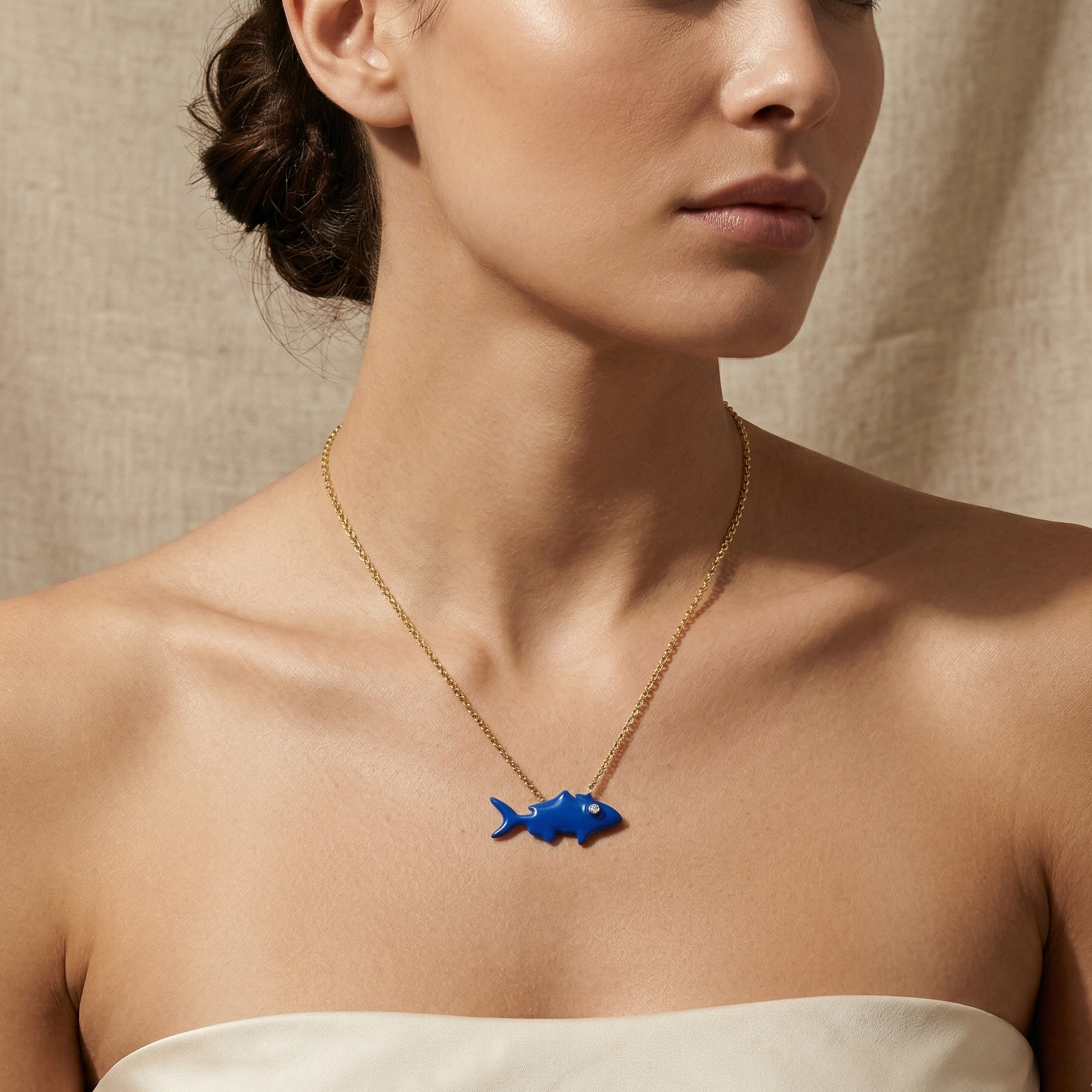 agapi-the-fish-blue-tuna-collier-poisson-mail-bleu image 2