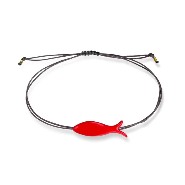 agapi-the-fish-petit-poisson-bracelet-macram-mail-corail image 1
