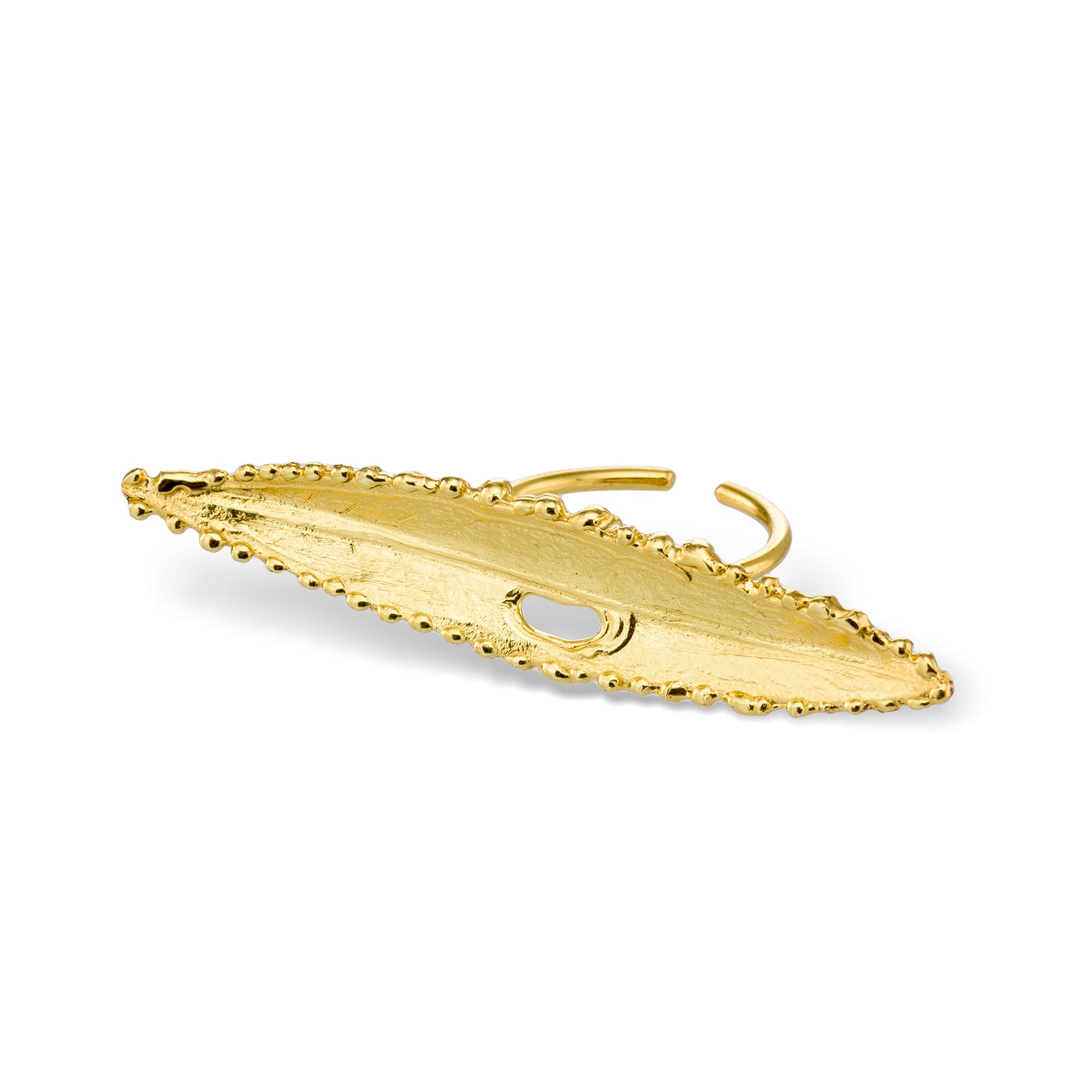agapi-mediterranean-gold-wild-olive-bague-feuille-or image 2