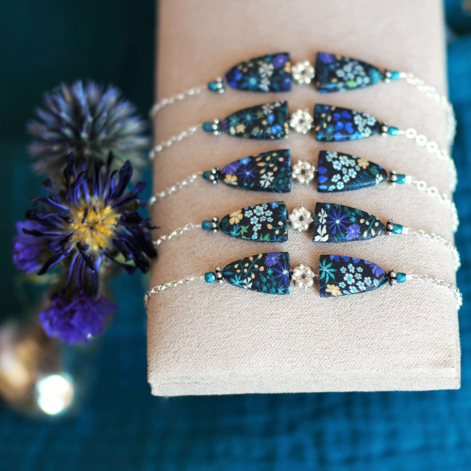 11prunes-asperule-bracelet-fin-floral-violet-argent-925 image 2