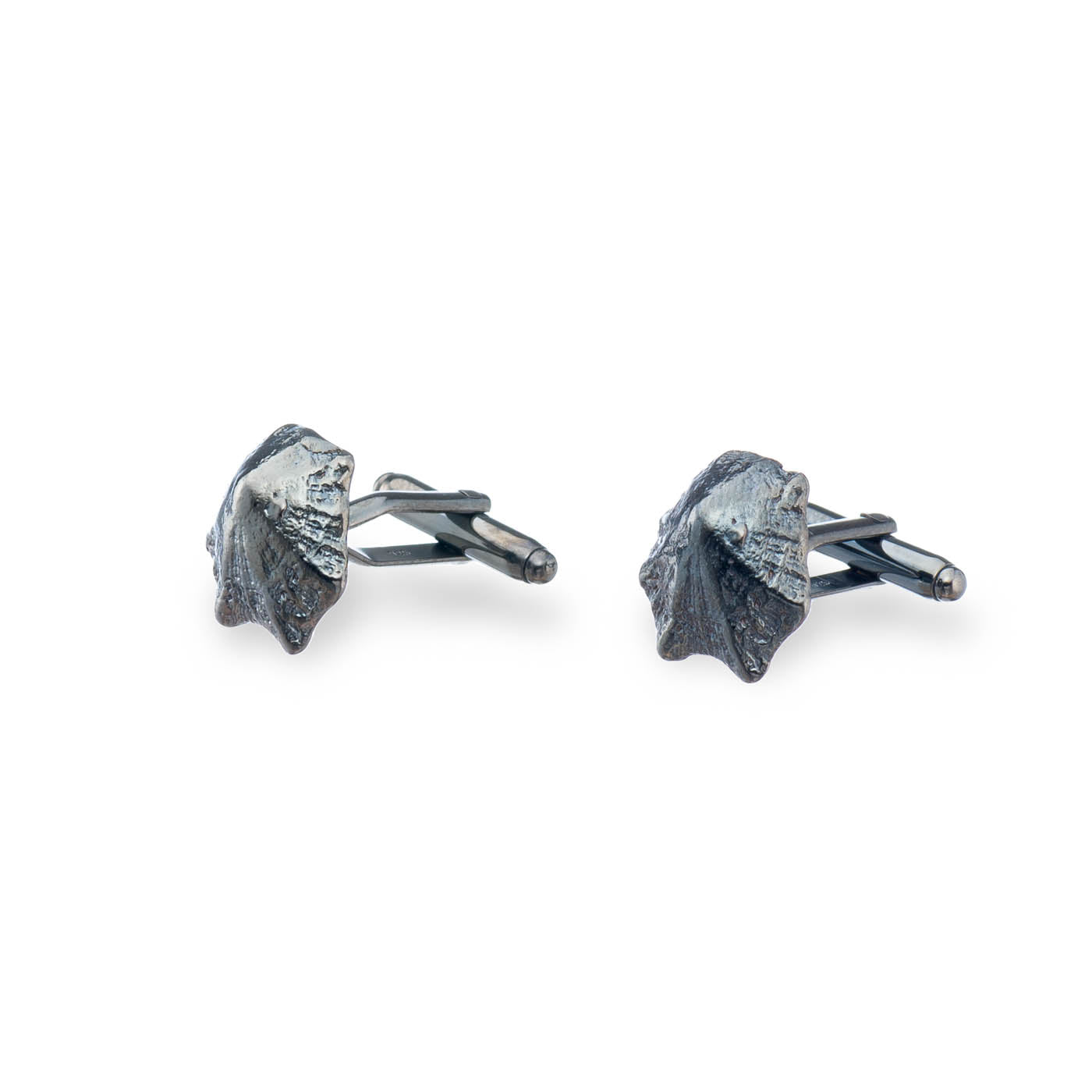 agapi-men-rock-limpet-boutons-de-manchette-rhodium-noir image 3