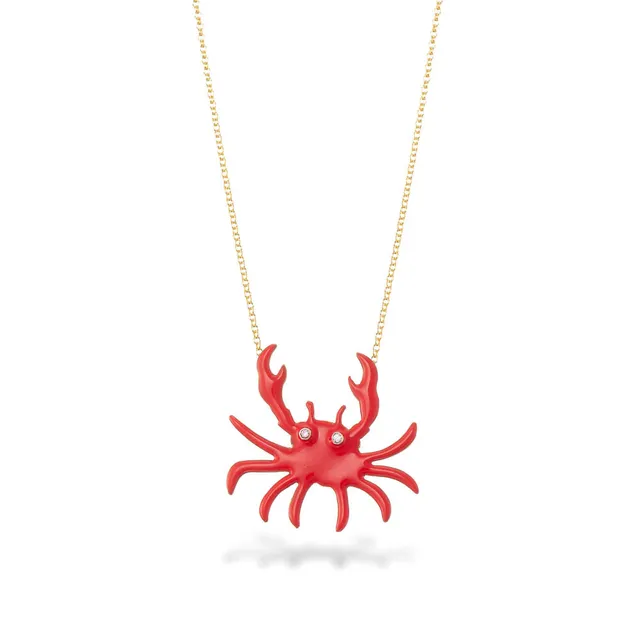 agapi-the-fish-mr-crab-collier-crabe-rouge-corail image 1