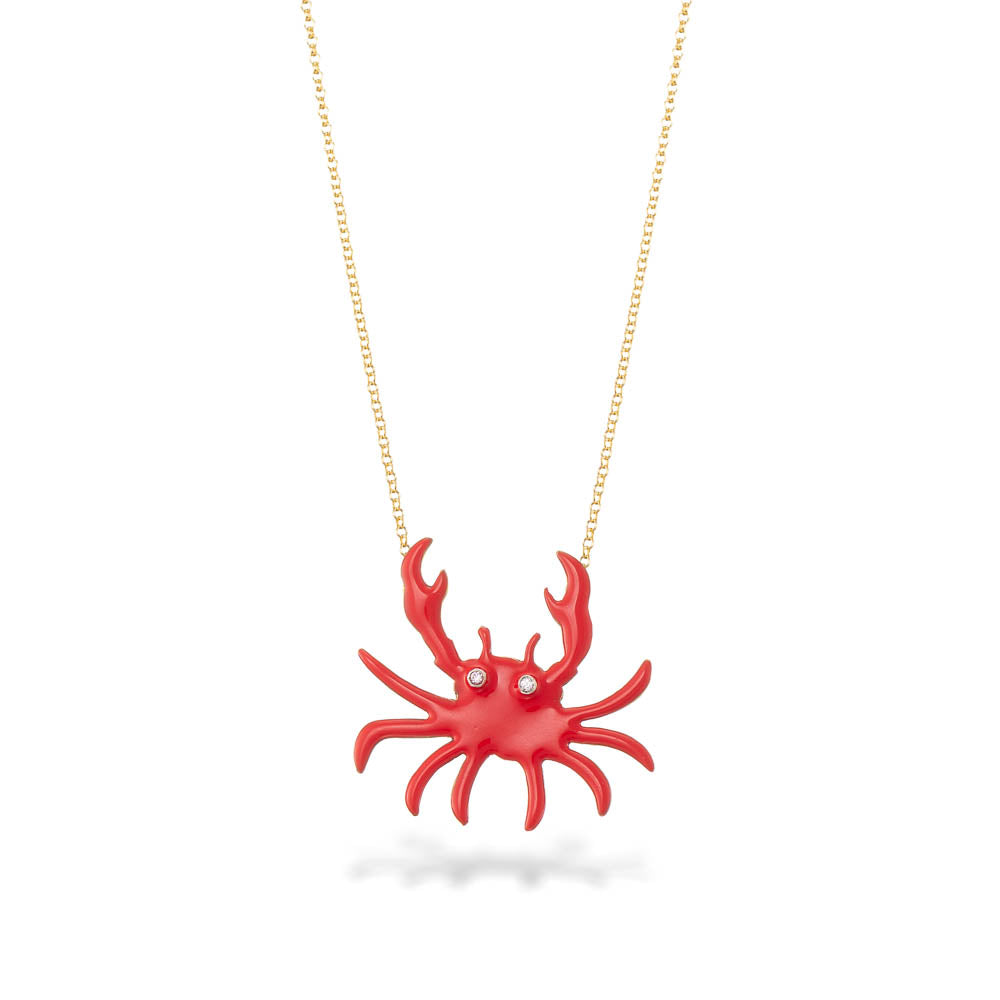 agapi-the-fish-mr-crab-collier-crabe-rouge-corail image 1