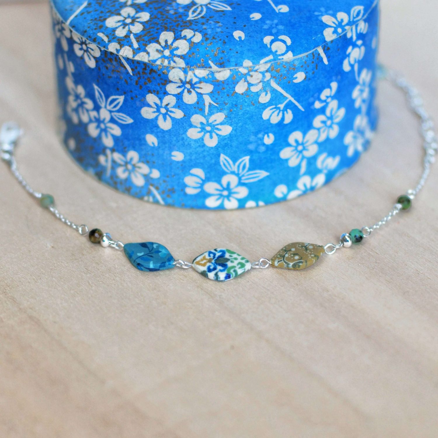 11prunes-santoline-bracelet-argent-925-ikat-turquoise-16-cm image 1
