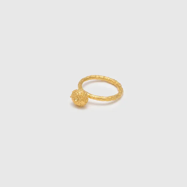 agapi-forestland-bague-graine-ronde-branche-plaqu-or image 1