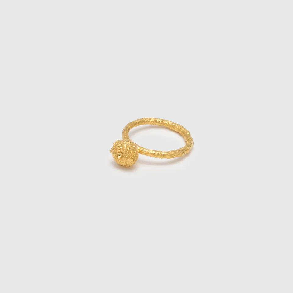agapi-forestland-bague-graine-ronde-branche-plaqu-or image 1