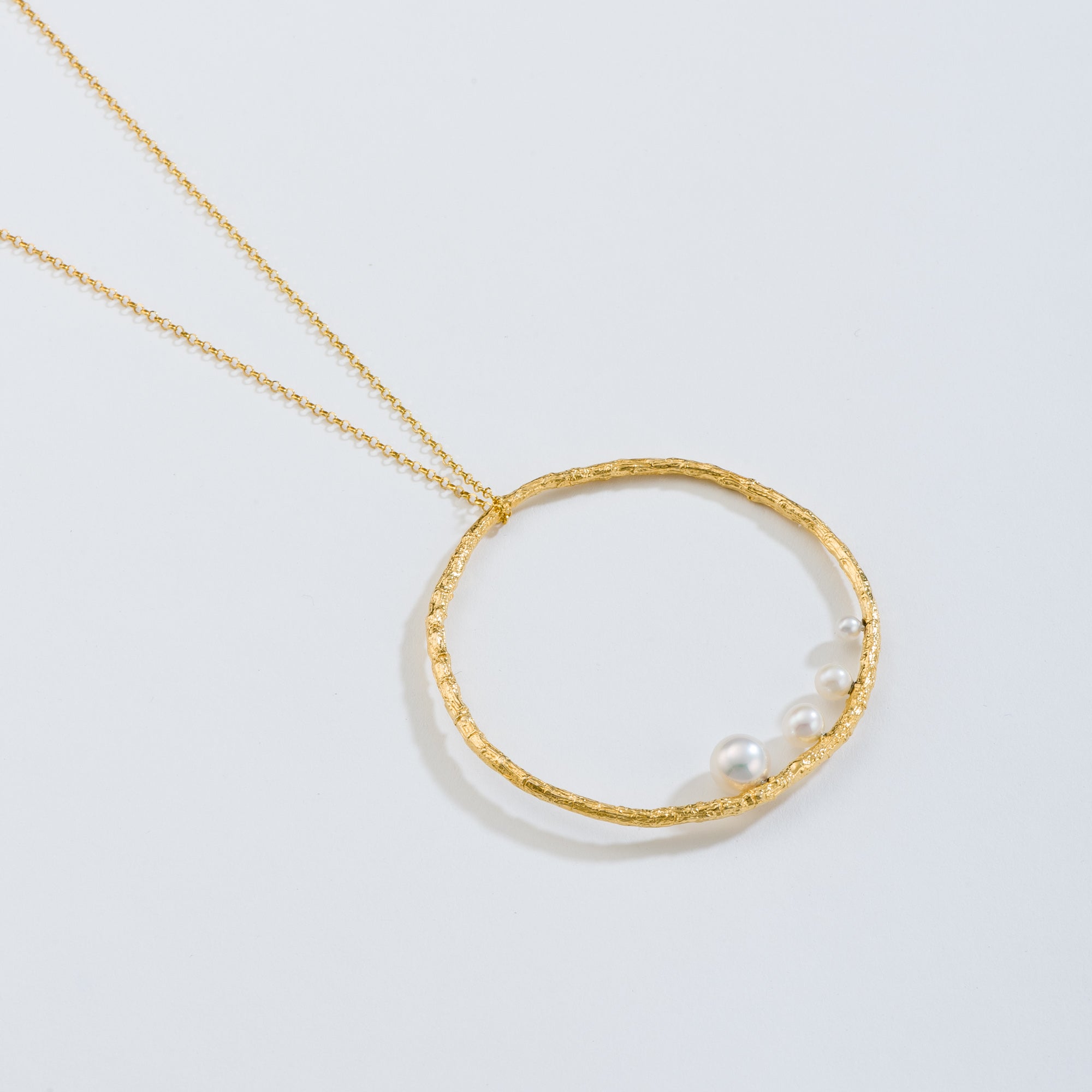 agapi-forestland-branch-hoop-collier-perles-plaqu-or-41-5-cm image 1