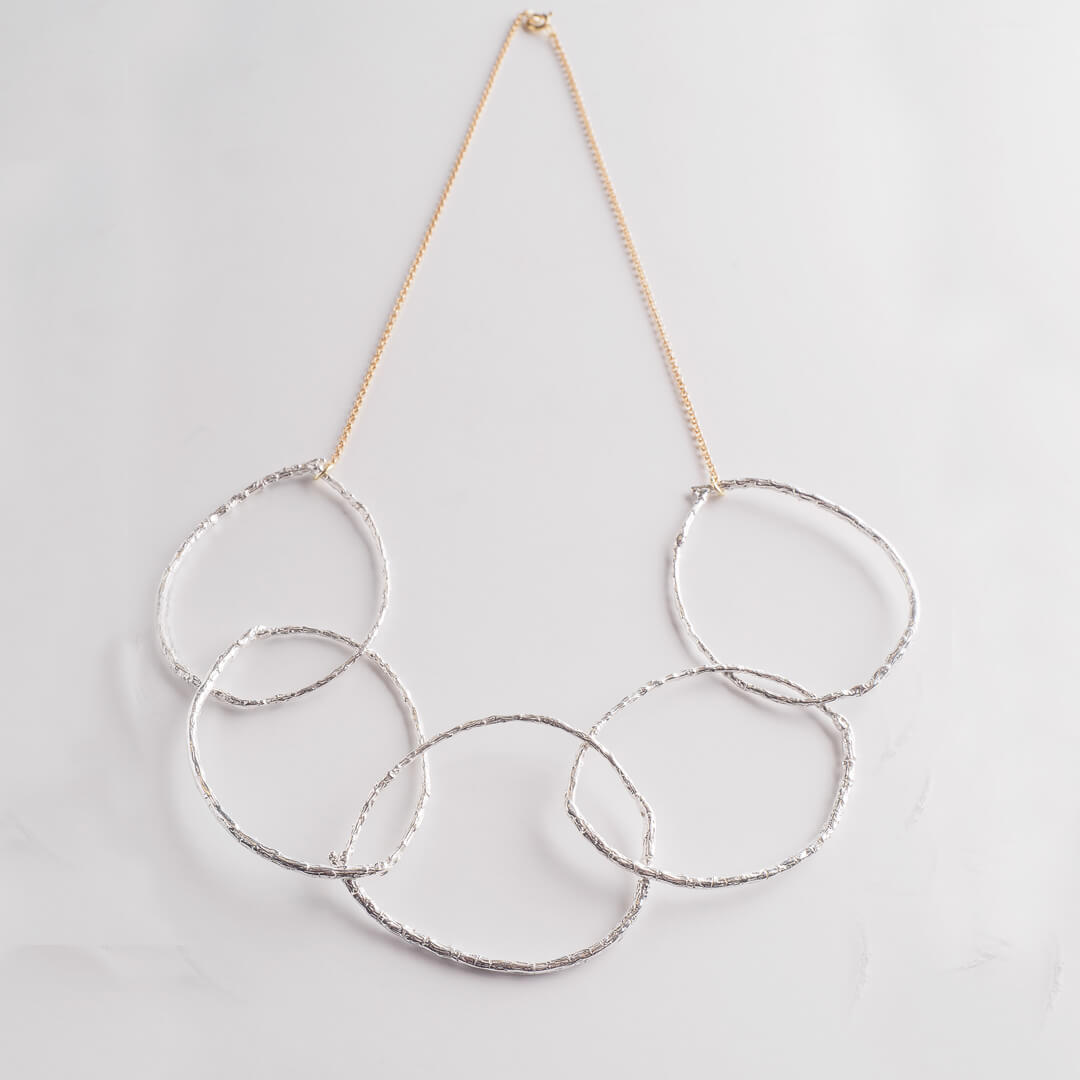 agapi-forestland-five-branch-hoops-collier-argent-925 image 3