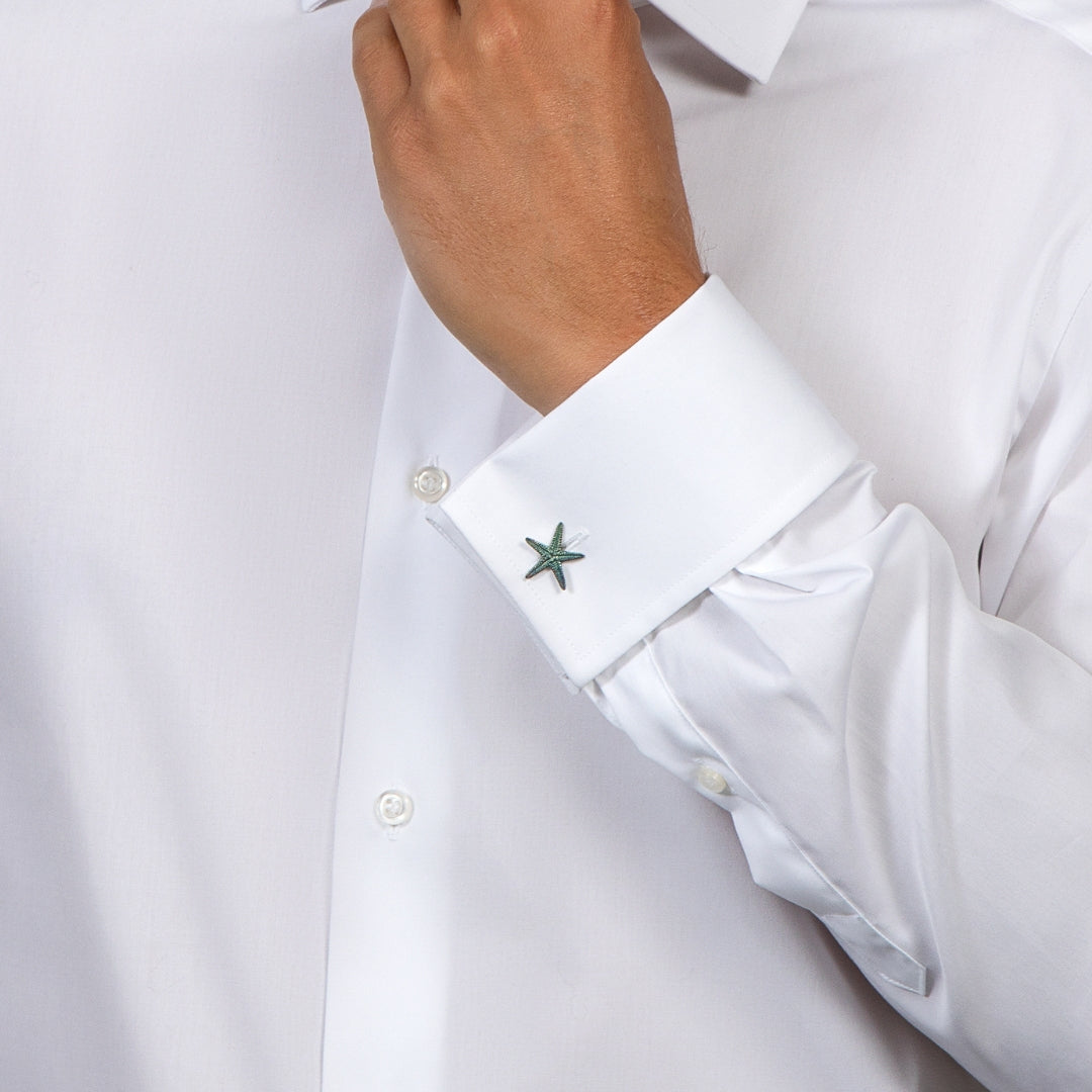 agapi-men-starfish-boutons-de-manchette-patine-rainbow image 2