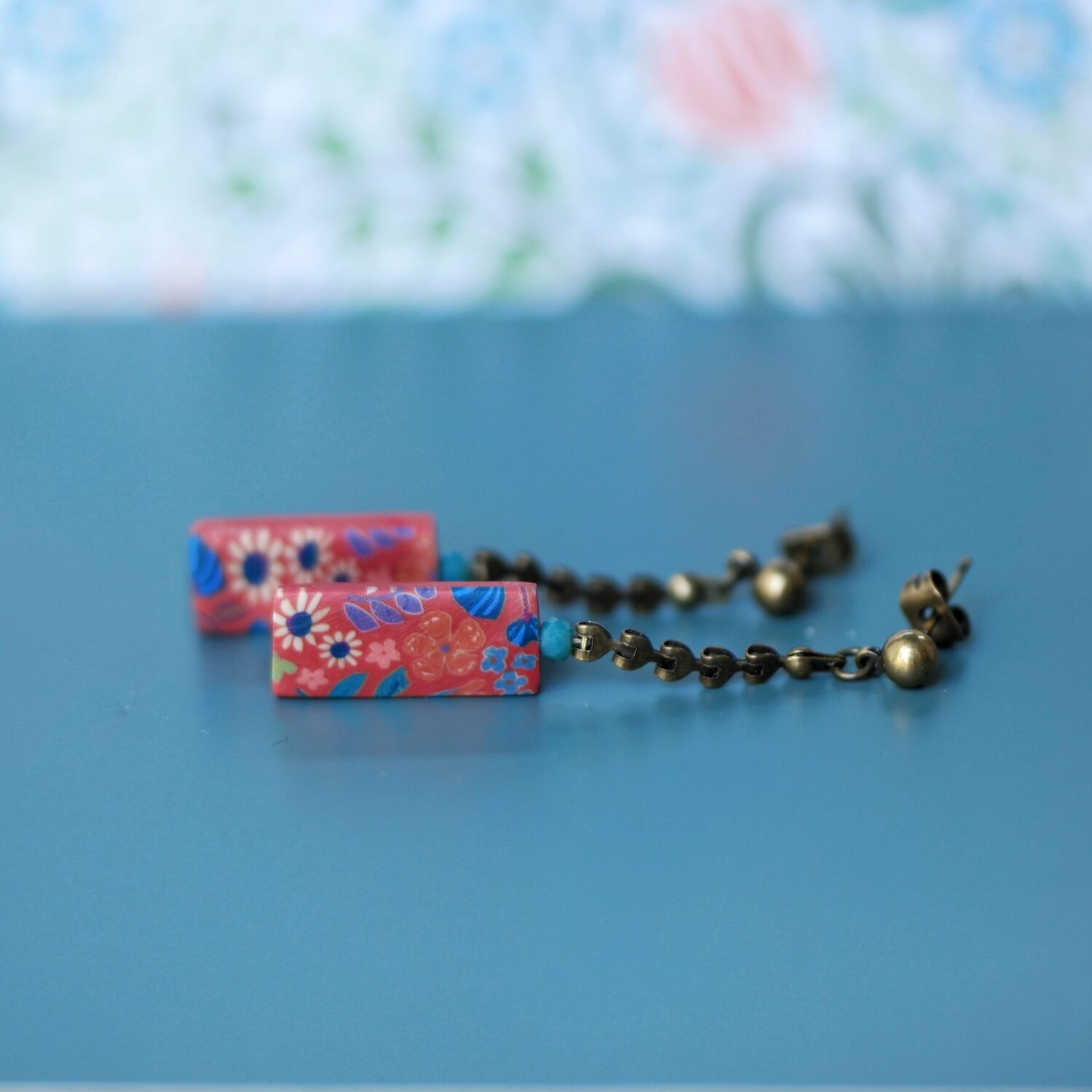 11prunes-hanami-boucles-longues-rouge-brique-floral image 5