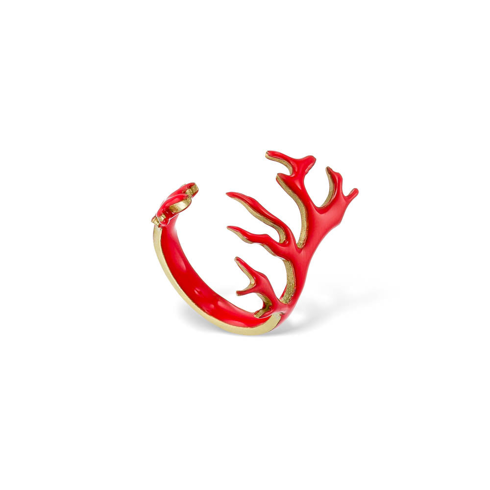 agapi-seastories-coral-breeze-bague-corail-rouge-ajustable image 3