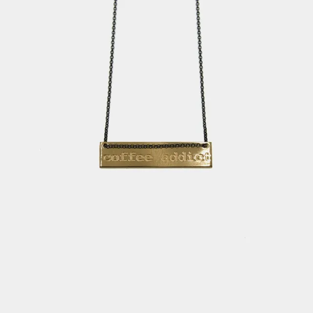 agapi-ids-collier-coffee-addict-dor-message-minimaliste image 1