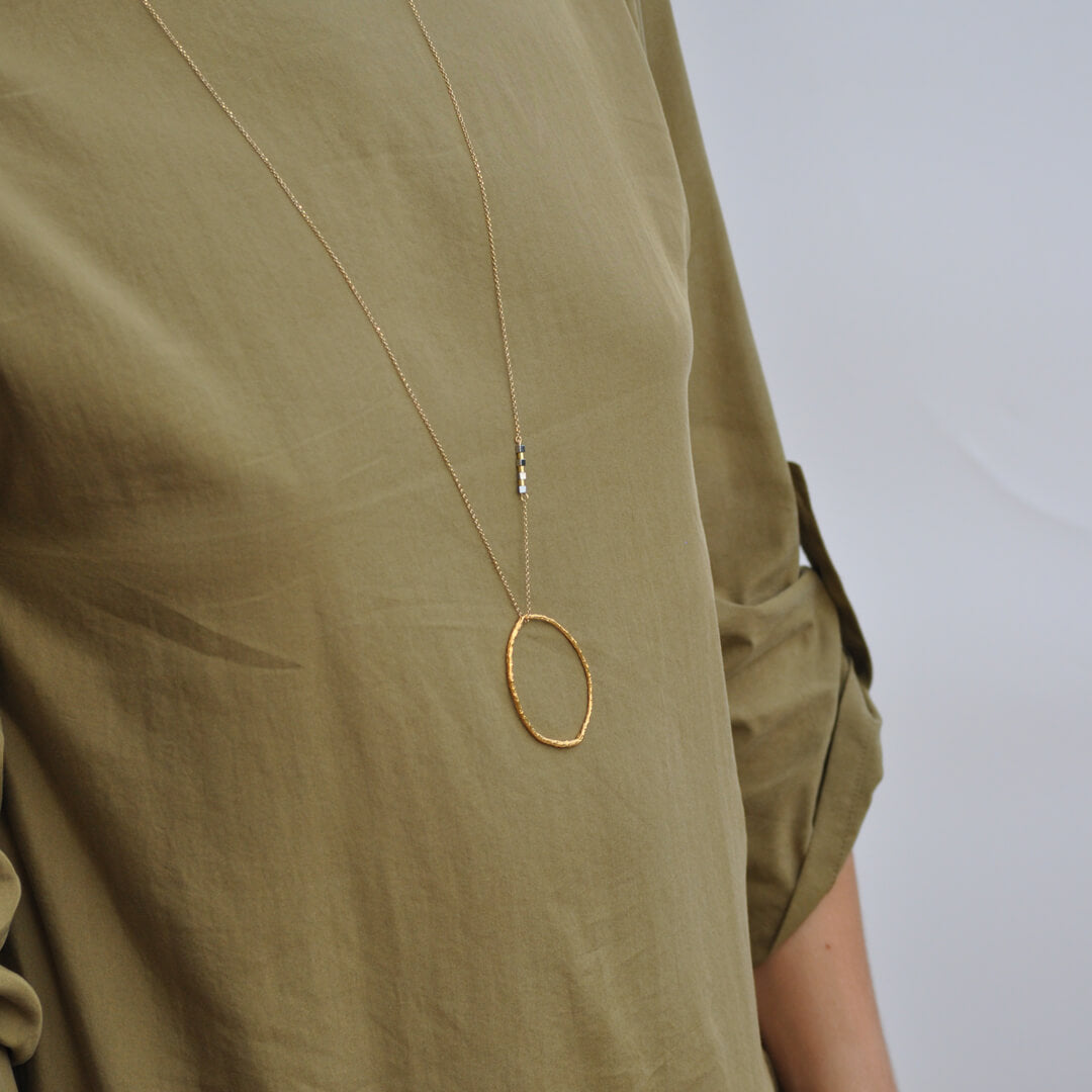 agapi-forestland-branch-hoop-collier-argent-dor-90-cm image 2