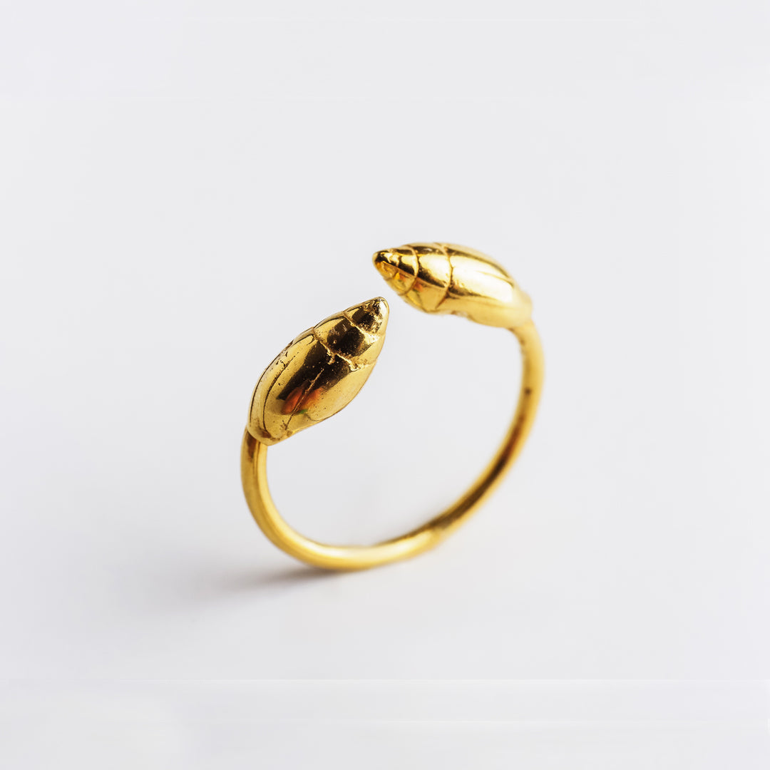 agapi-seastories-twin-bague-coquillages-dor-e-ajustable image 3