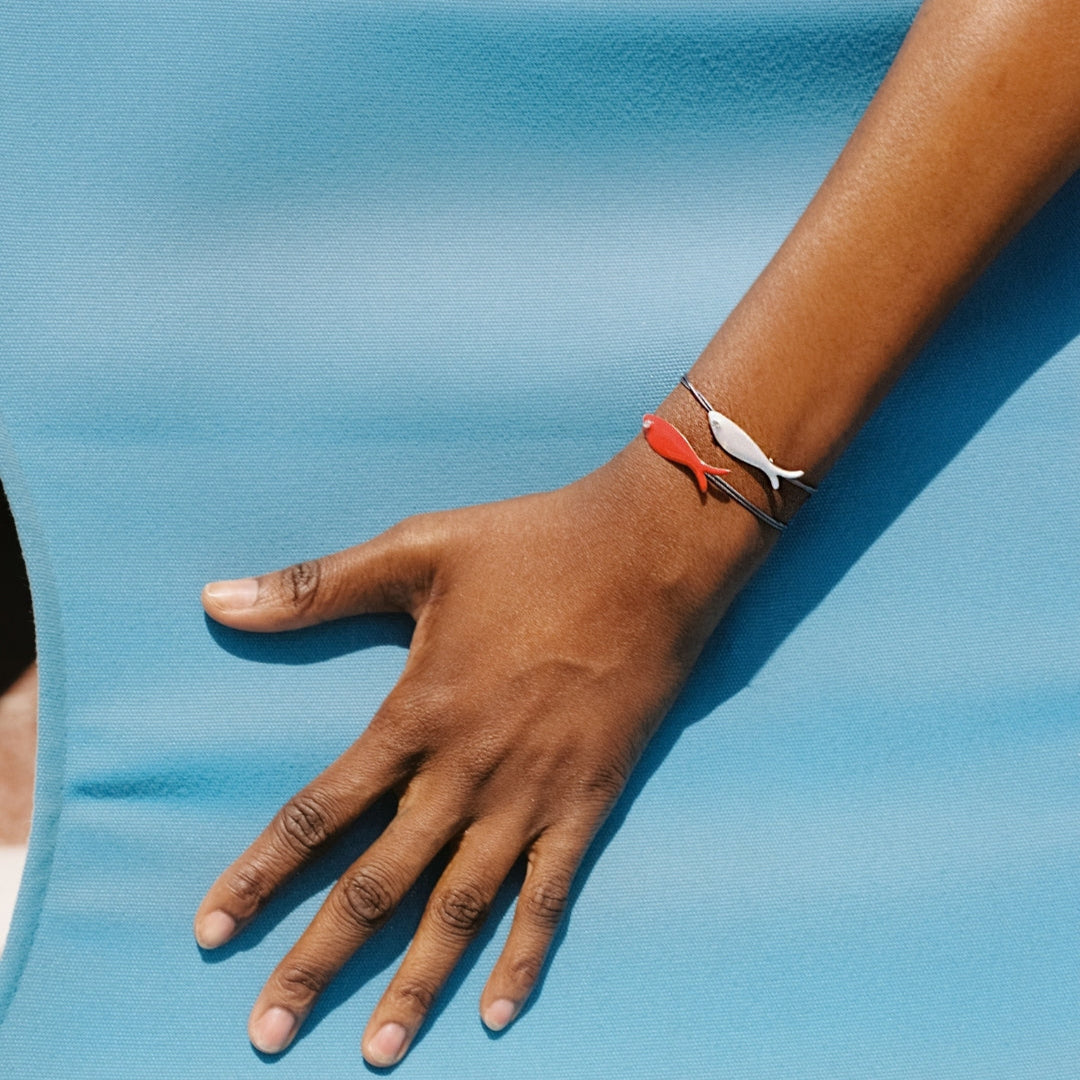 agapi-the-fish-petit-poisson-bracelet-macram-mail-blanc-pierre image 2