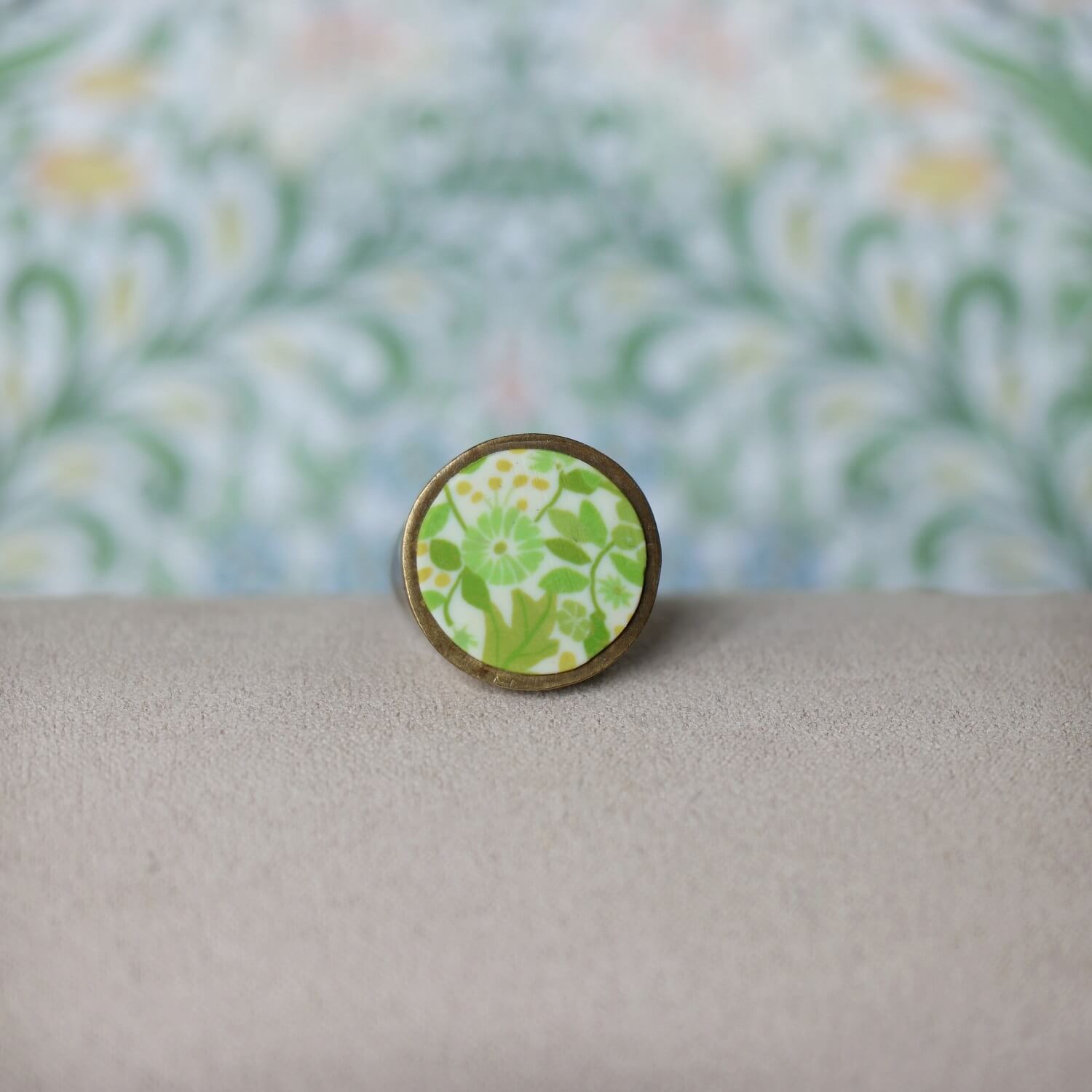 11prunes-doradille-bague-ronde-ajustable-laiton-motif-floral-vert image 4
