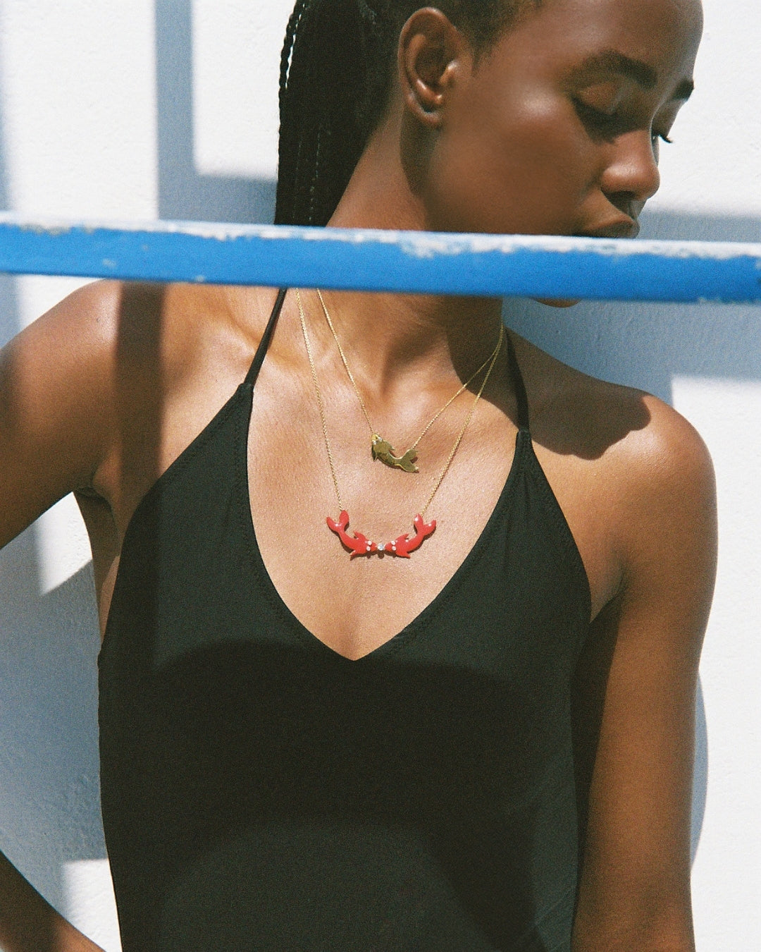 agapi-the-fish-koi-in-love-collier-rouge-corail-mail image 3