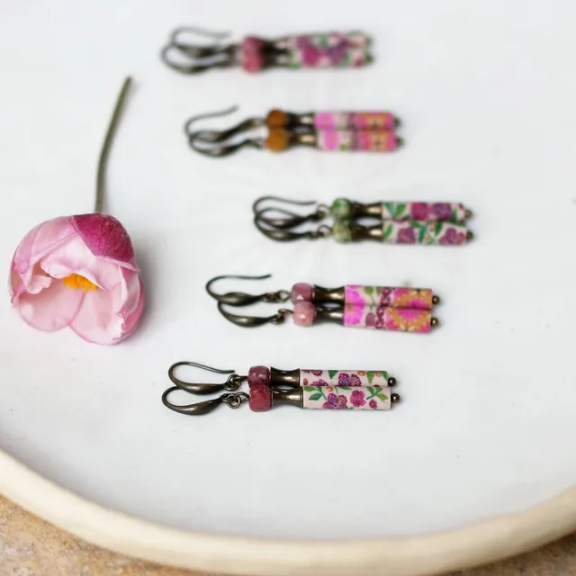 11prunes-solandra-boucles-pendantes-tourmaline-laiton-rose image 1