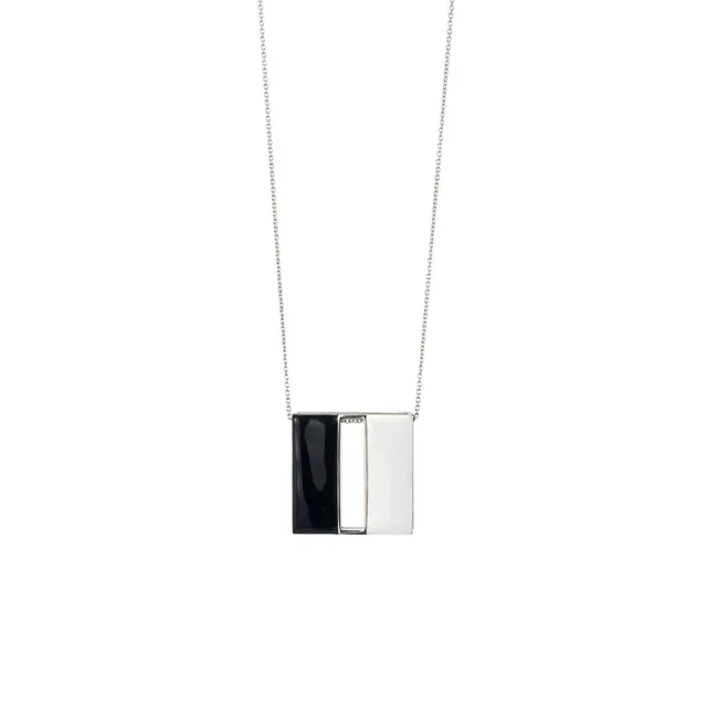 agapi-arcana-high-priestess-collier-noir-blanc-carr image 1