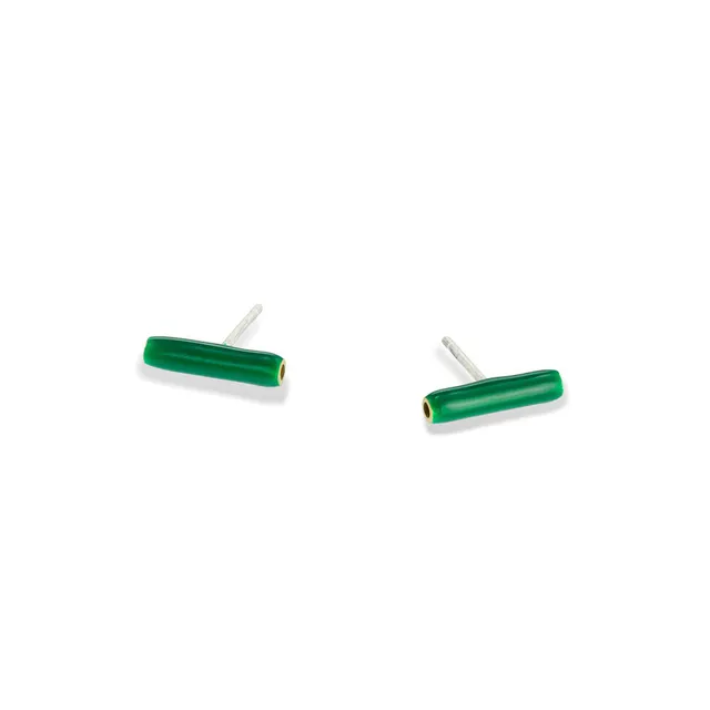 agapi-jewellery-bau-jewels-clous-d-oreilles-vert-lignes-mail image 1