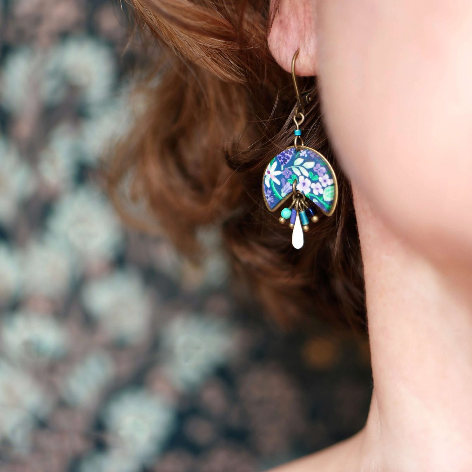 11prunes-hysope-boucles-d-oreilles-rondes-floral-violet-vert image 4