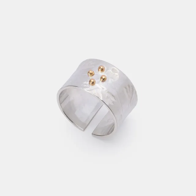 atelier-claire-marie-steinmetz-constellation-bague-argent-perles-or image 1
