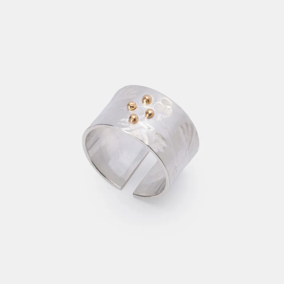 atelier-claire-marie-steinmetz-constellation-bague-argent-perles-or image 1