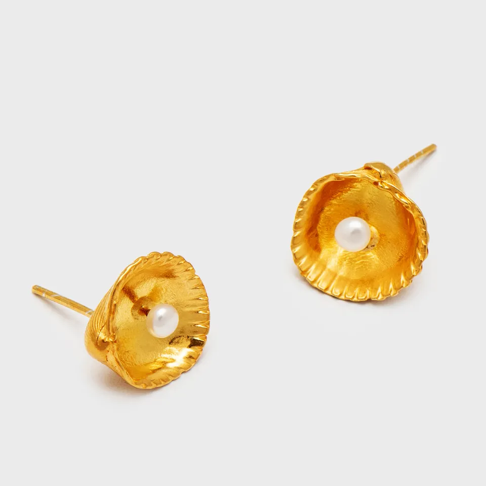 agapi-seastories-oyster-clous-d-oreilles-perle-plaqu-or image 1