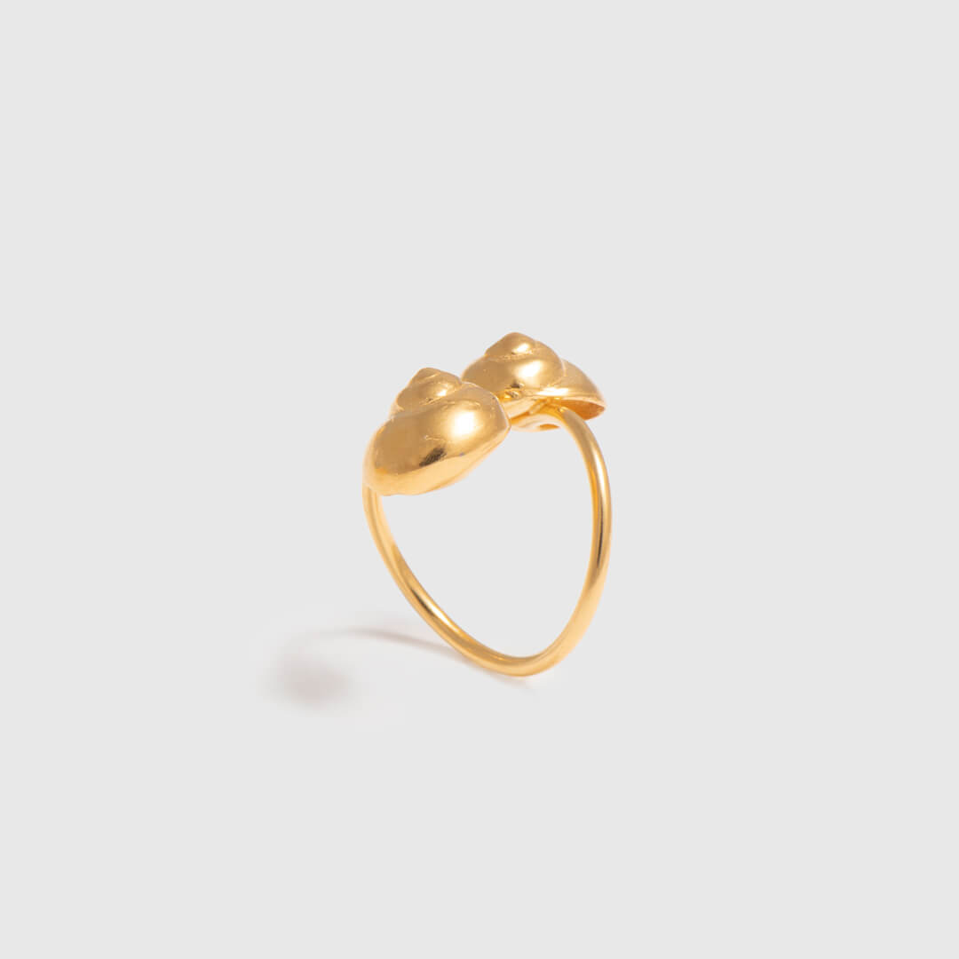agapi-seastories-twin-sea-snails-bague-r-glable-dor-e image 5