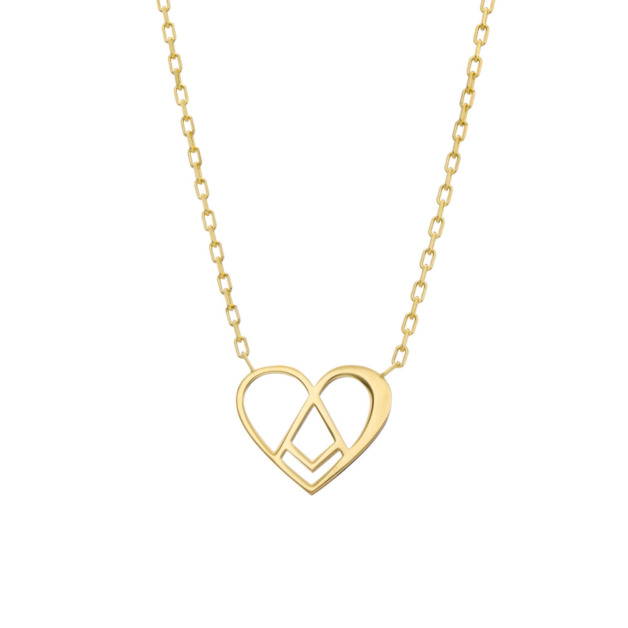 agapi-love-symbols-slave-to-love-collier-coeur-dor-argent-925 image 1