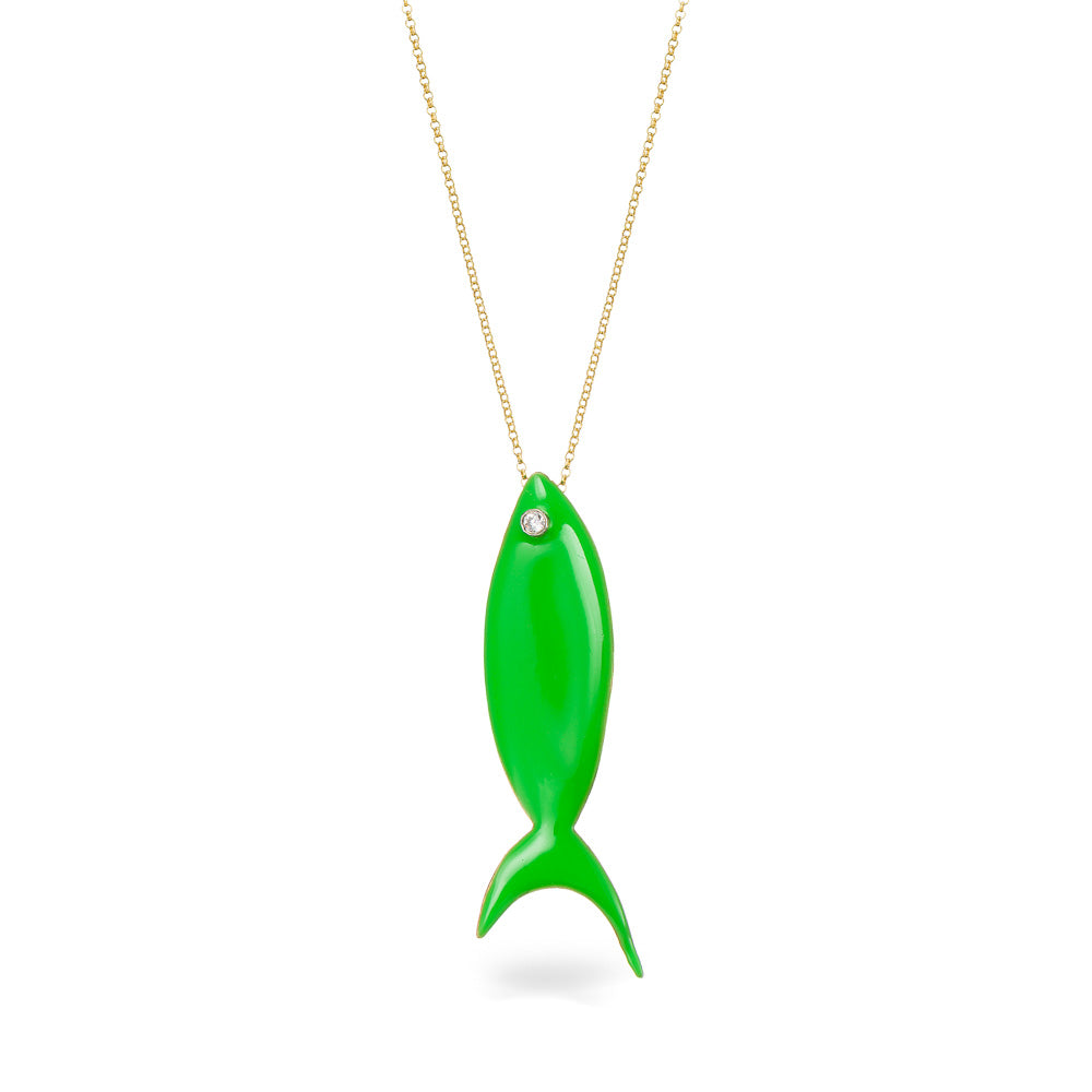agapi-the-fish-collier-long-vert-fluo-mail-poisson-60-cm image 1