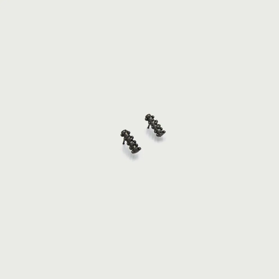 agapi-dropped-bubbles-small-line-boucles-bulles-rhodium-noir image 1