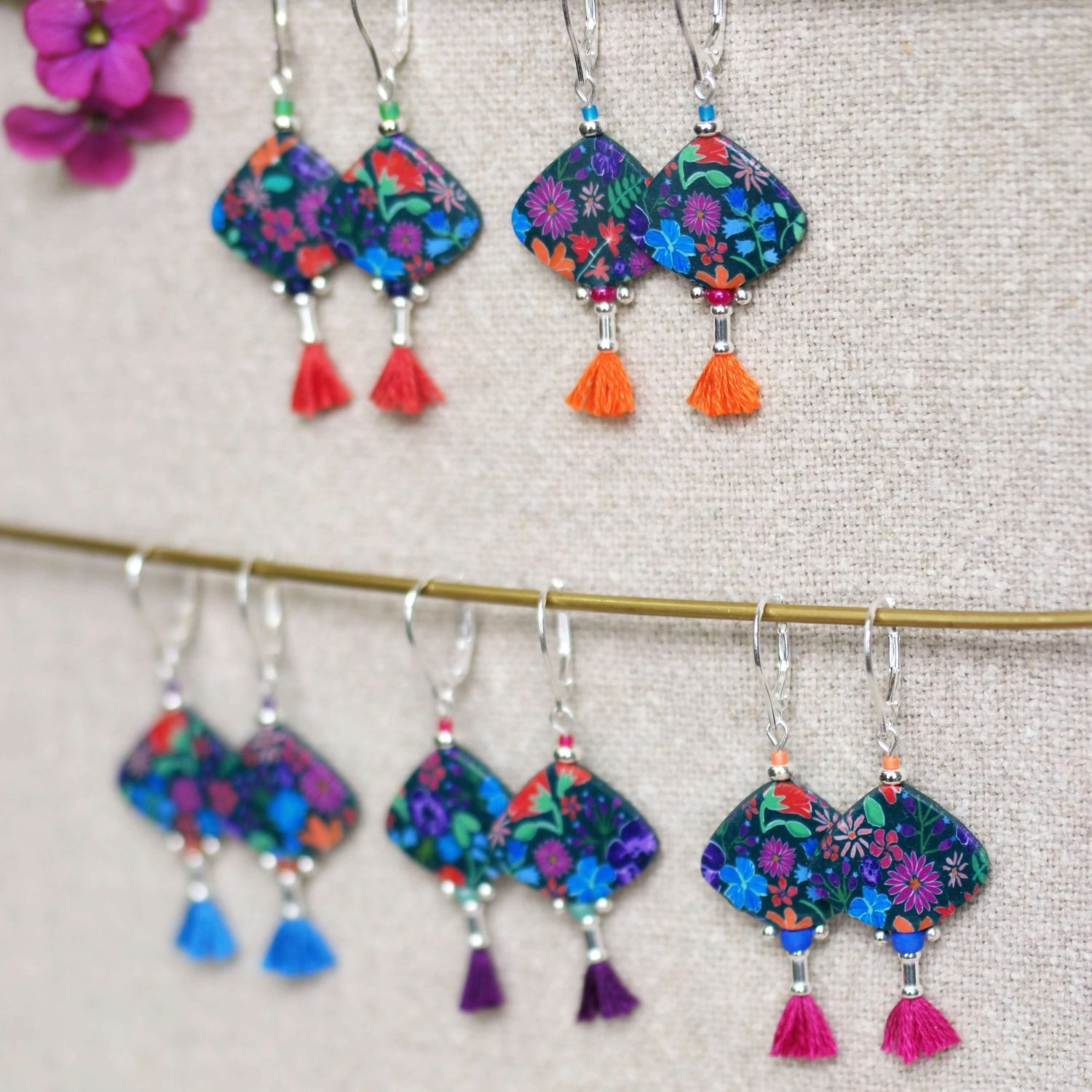 11prunes-an-mone-boucles-ventail-argent-925-pompon-orange image 4