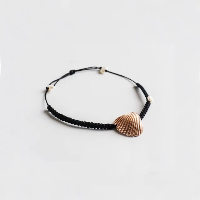 agapi-grande-oyster-bracelet-macram-huitre-or-rose image 1