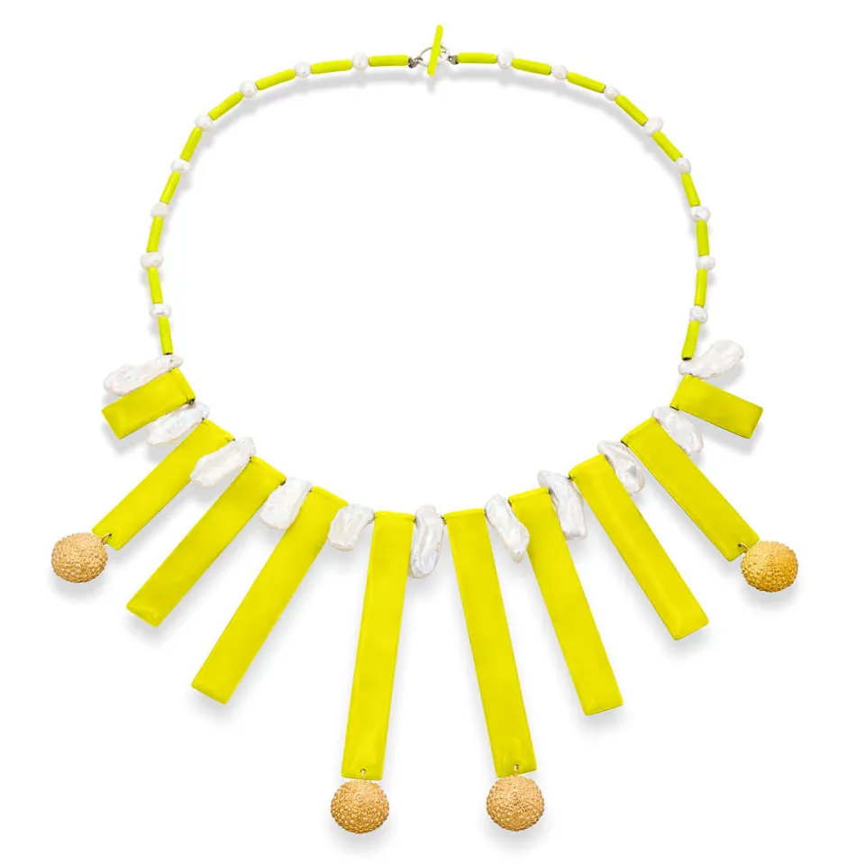 agapi-seastories-shell-symphony-collier-jaune-perles-dor image 1