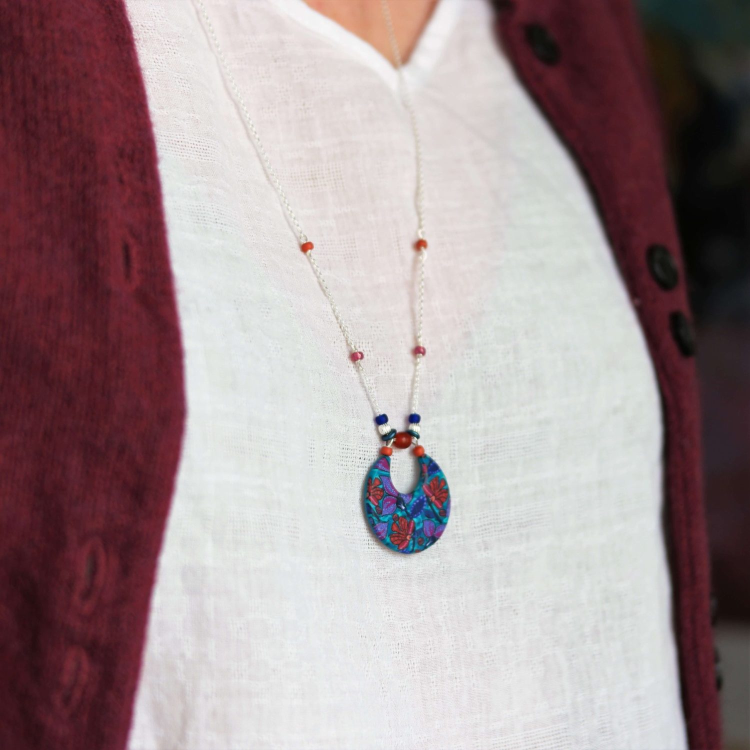 11prunes-clivia-sautoir-argent-925-pendentif-wax-violet-70-cm image 3