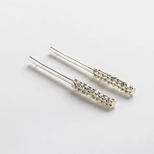 agapi-dropped-bubbles-boucles-d-oreilles-longues-argent image 1