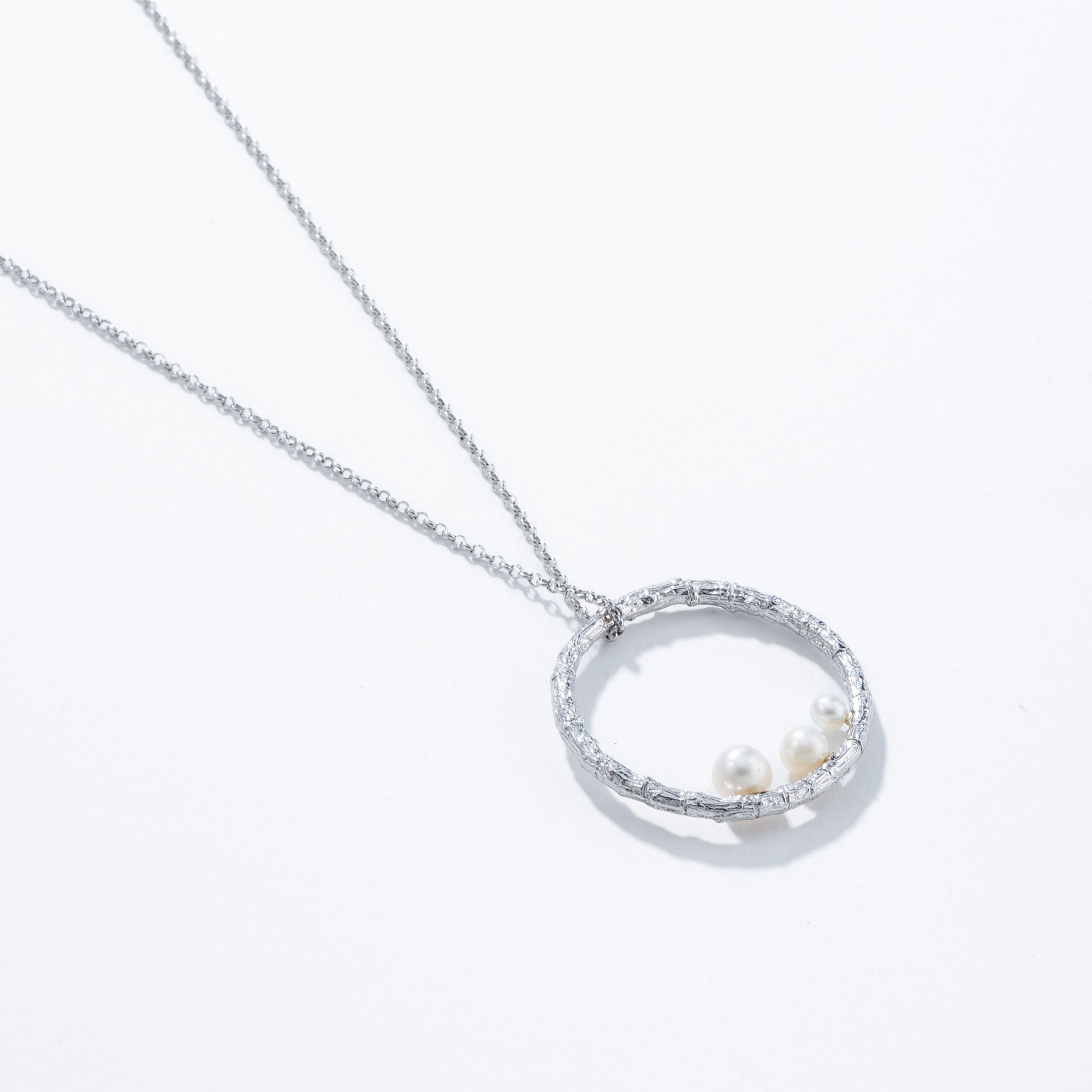 agapi-forestland-branch-hoop-collier-perles-argent-925-41-5cm image 1
