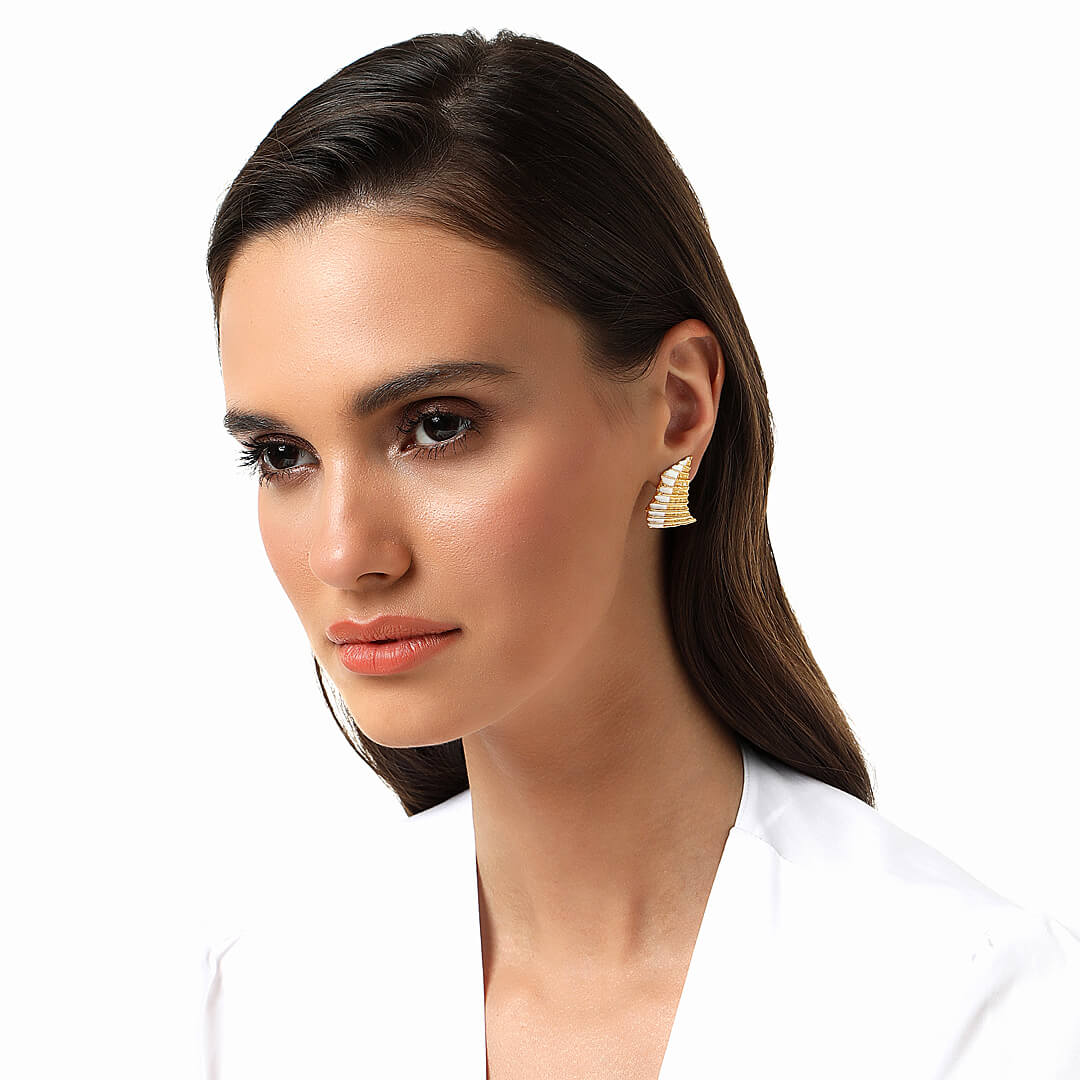 agapi-seastories-boucles-coquillage-dor-blanc-3-5-cm image 2