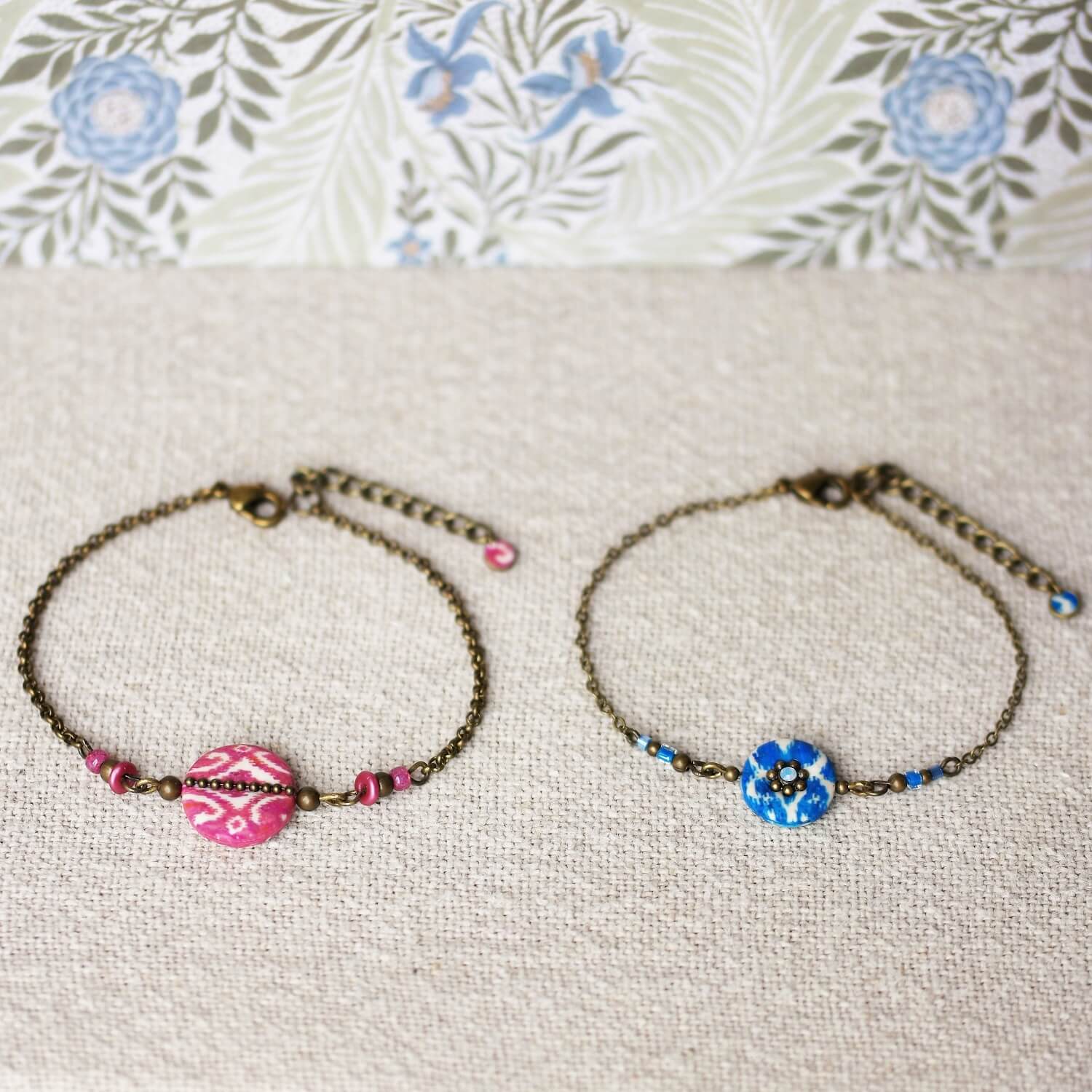 11prunes-nilufar-bracelet-laiton-ikat-bleu-swarovski image 4