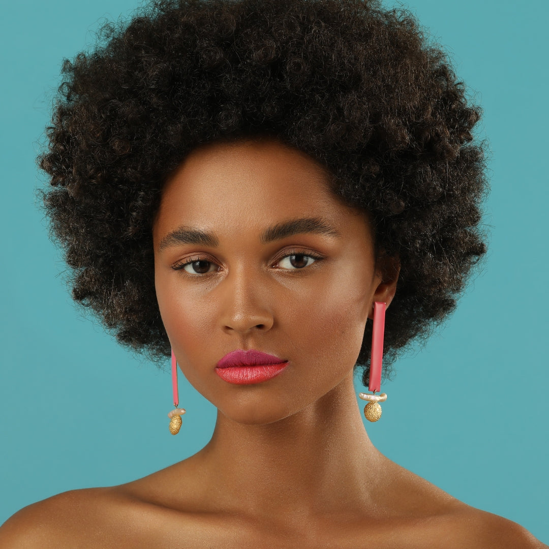 agapi-summer-in-the-city-boucles-d-oreilles-corail-rose-dor image 2