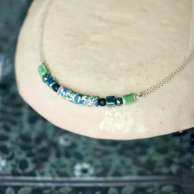 11prunes-phac-lie-collier-court-argent-925-perles-bleu-vert image 1