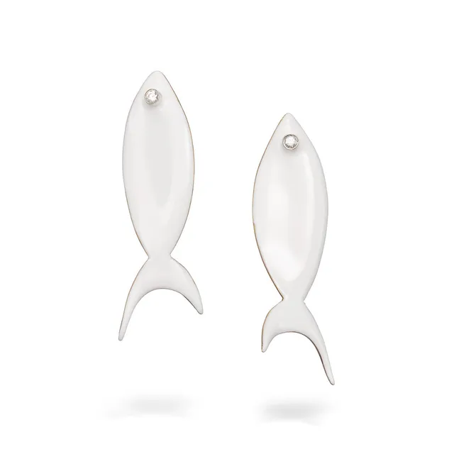 agapi-the-fish-boucles-d-oreilles-blanc-mail-poisson-6-cm image 1
