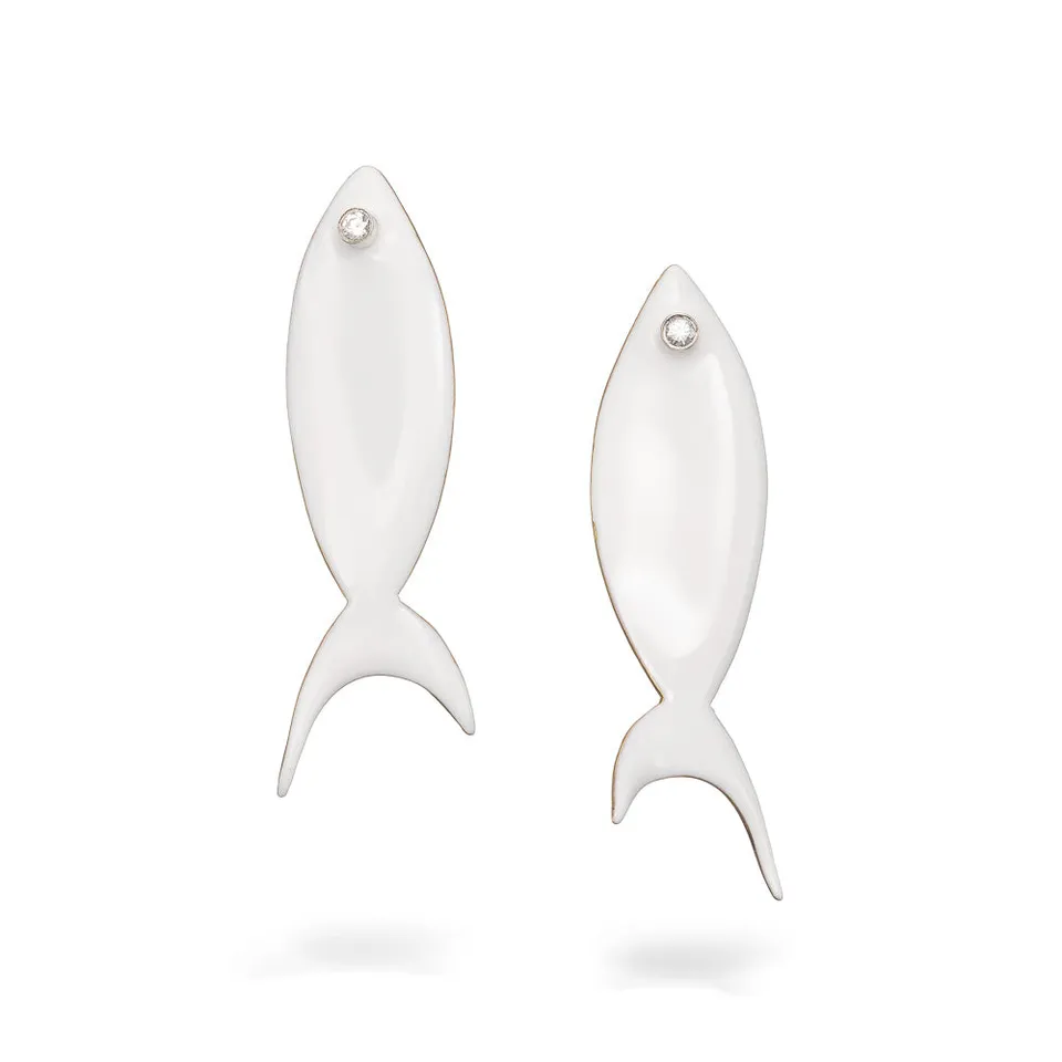 agapi-the-fish-boucles-d-oreilles-blanc-mail-poisson-6-cm image 1
