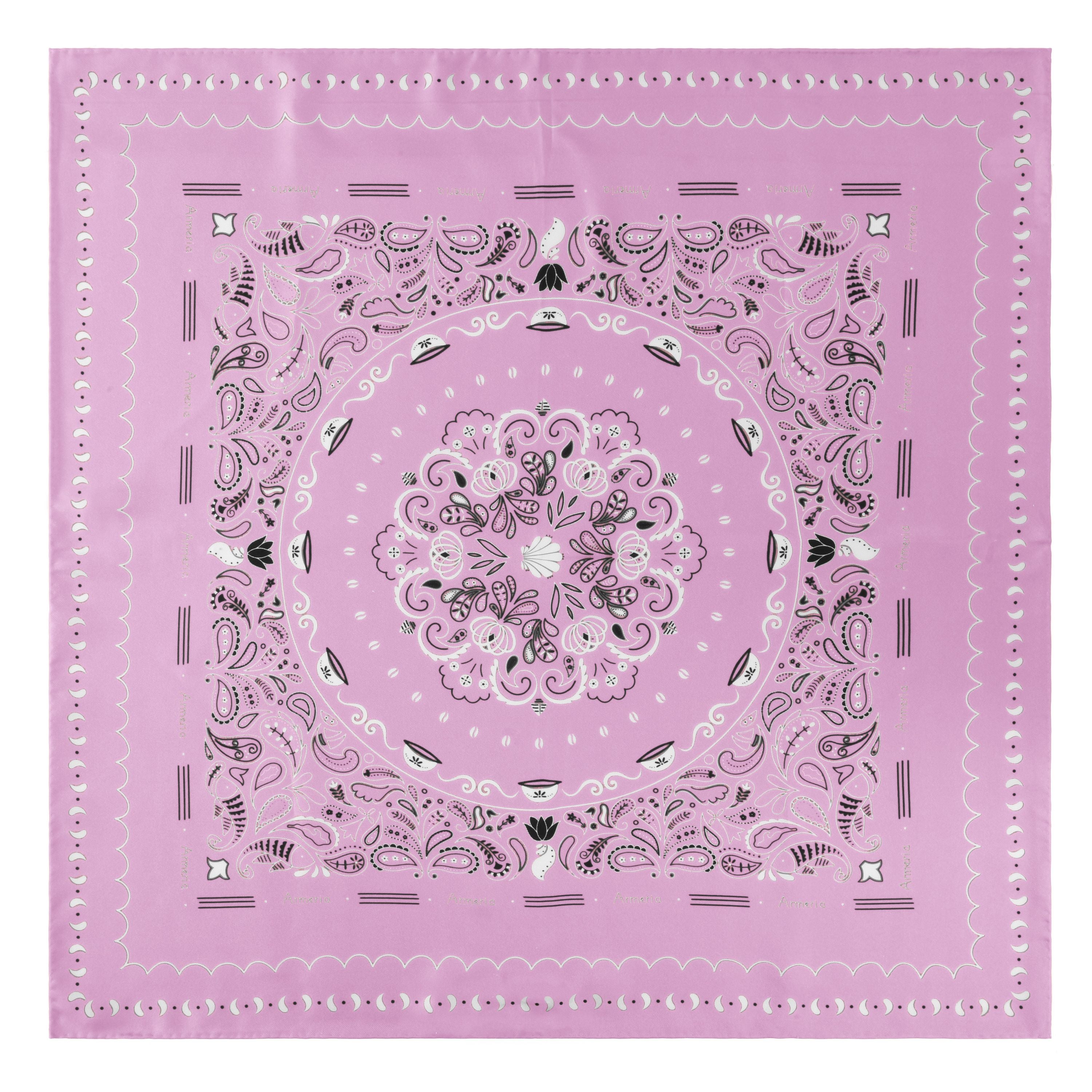 armeria-foulards-foulard-soie-rose-motif-breton-90-cm image 1
