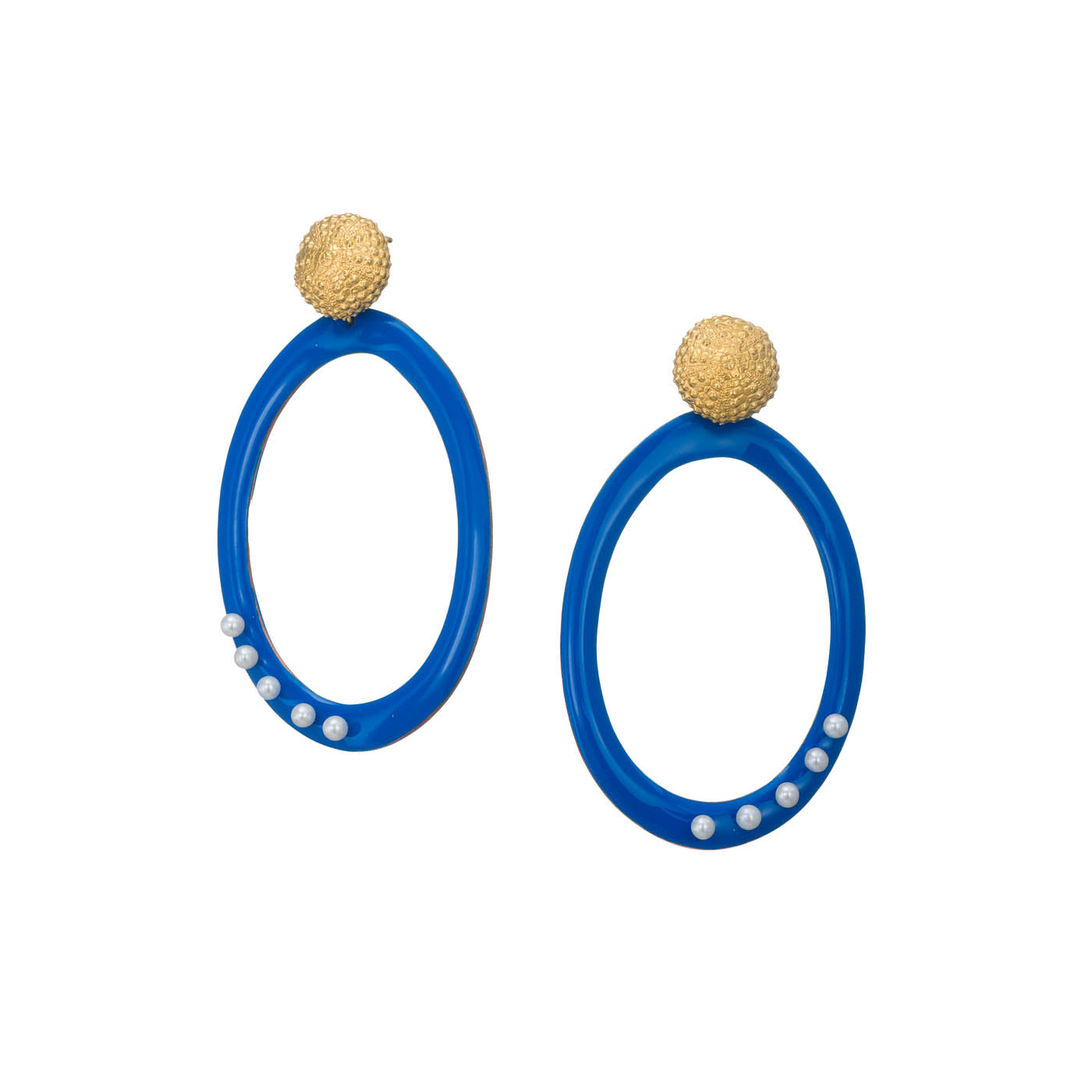 agapi-seastories-aphrodite-boucles-d-oreilles-oursin-bleu-perles image 1