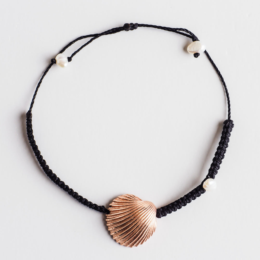 agapi-grande-oyster-bracelet-macram-huitre-or-rose image 3