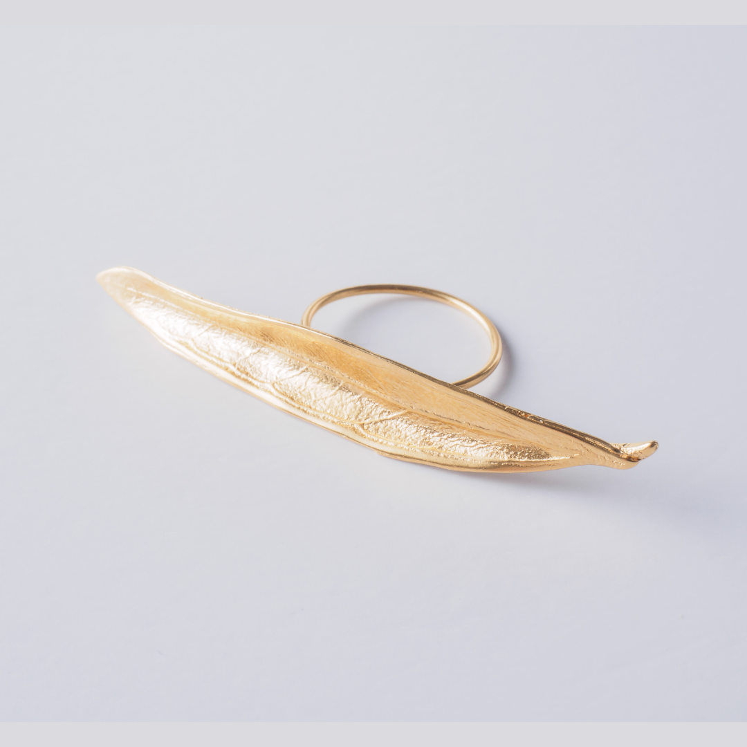 agapi-mediterranean-gold-bague-feuille-olivier-or-ajustable image 4