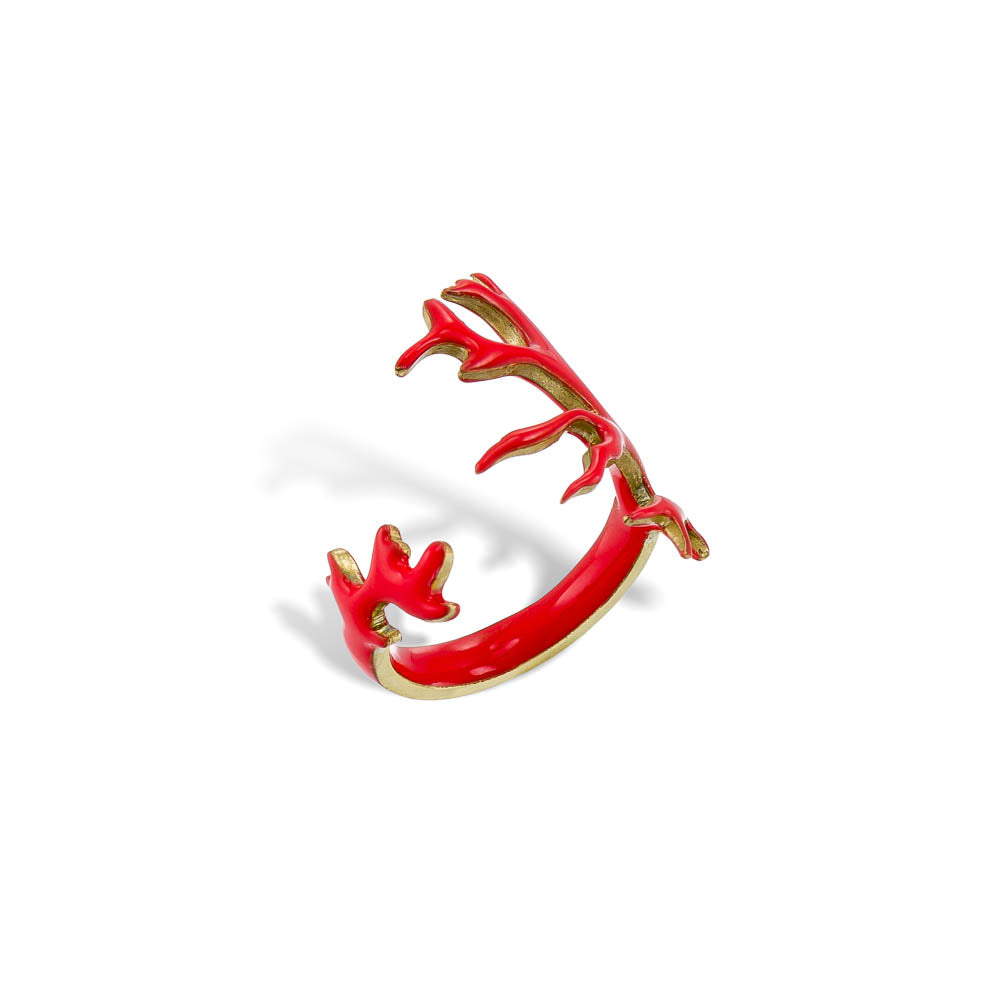 agapi-seastories-coral-breeze-bague-corail-rouge-ajustable image 4