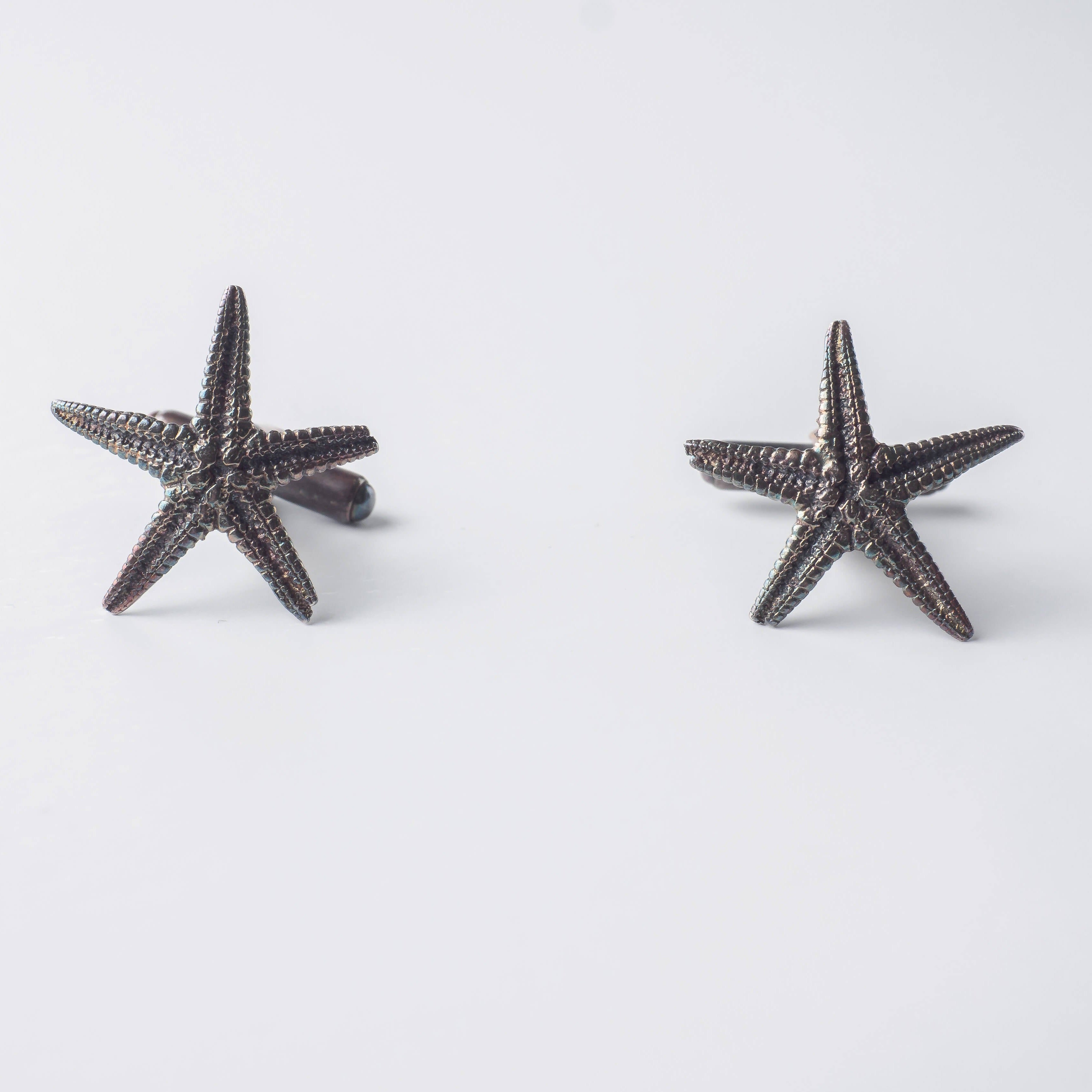 agapi-men-starfish-boutons-de-manchette-patine-rainbow image 4